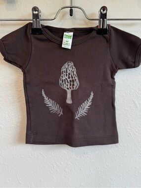 Royal Apparel 3-6 Mo Baby T with Hand-Stamped Morrel Mushroom & Fern 🍄‍🟫🌿